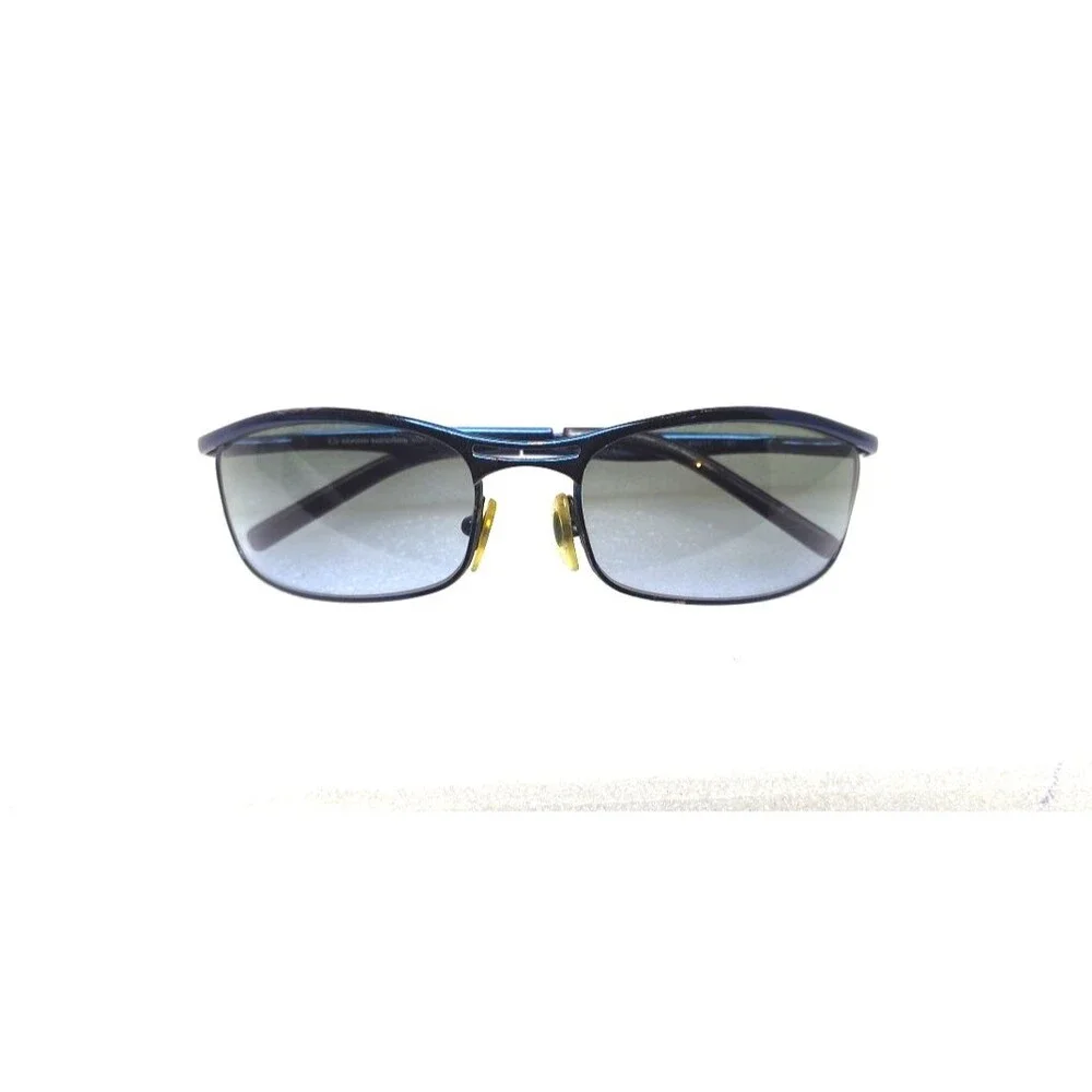 Sergio Tacchini T871/17 Italy Blue Black Wrap Metal Sunglasses UV400 60-17-130mm